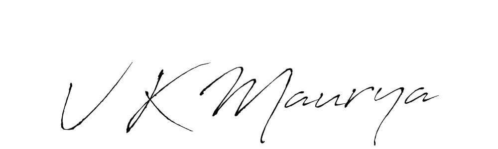 Make a beautiful signature design for name V K Maurya. With this signature (Antro_Vectra) style, you can create a handwritten signature for free. V K Maurya signature style 6 images and pictures png