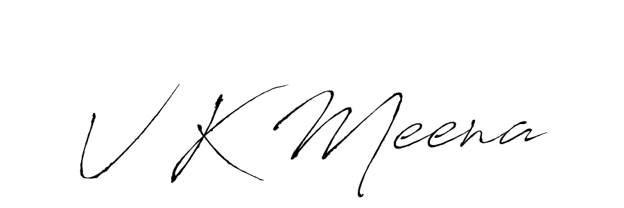 if you are searching for the best signature style for your name V K Meena. so please give up your signature search. here we have designed multiple signature styles  using Antro_Vectra. V K Meena signature style 6 images and pictures png