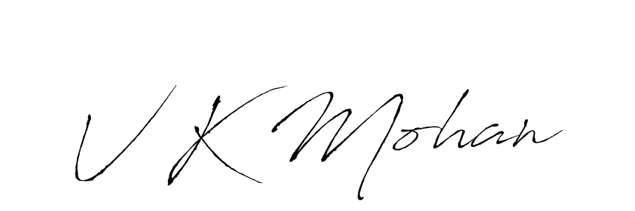 Also we have V K Mohan name is the best signature style. Create professional handwritten signature collection using Antro_Vectra autograph style. V K Mohan signature style 6 images and pictures png