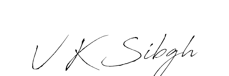 Antro_Vectra is a professional signature style that is perfect for those who want to add a touch of class to their signature. It is also a great choice for those who want to make their signature more unique. Get V K Sibgh name to fancy signature for free. V K Sibgh signature style 6 images and pictures png