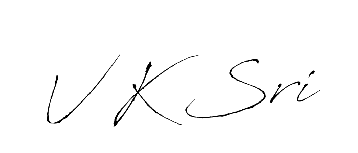 Make a beautiful signature design for name V K Sri. With this signature (Antro_Vectra) style, you can create a handwritten signature for free. V K Sri signature style 6 images and pictures png
