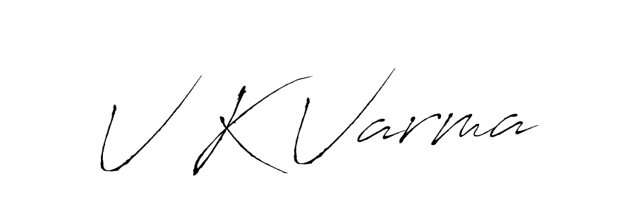 Make a beautiful signature design for name V K Varma. With this signature (Antro_Vectra) style, you can create a handwritten signature for free. V K Varma signature style 6 images and pictures png