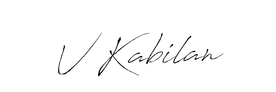 Create a beautiful signature design for name V Kabilan. With this signature (Antro_Vectra) fonts, you can make a handwritten signature for free. V Kabilan signature style 6 images and pictures png