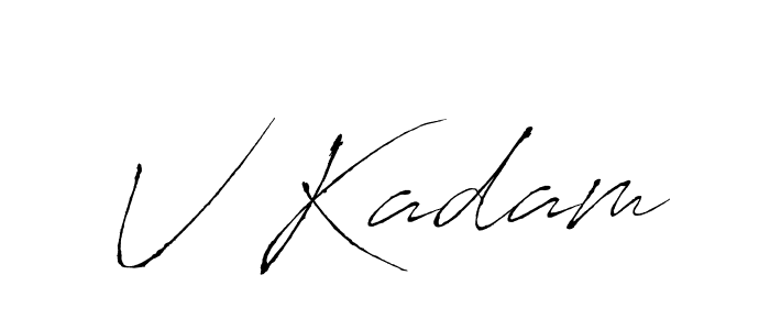 Make a beautiful signature design for name V Kadam. With this signature (Antro_Vectra) style, you can create a handwritten signature for free. V Kadam signature style 6 images and pictures png