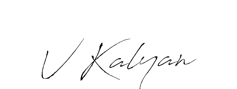 How to make V Kalyan name signature. Use Antro_Vectra style for creating short signs online. This is the latest handwritten sign. V Kalyan signature style 6 images and pictures png