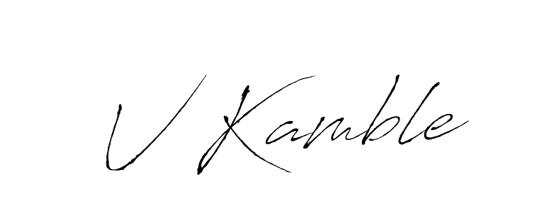 Use a signature maker to create a handwritten signature online. With this signature software, you can design (Antro_Vectra) your own signature for name V Kamble. V Kamble signature style 6 images and pictures png