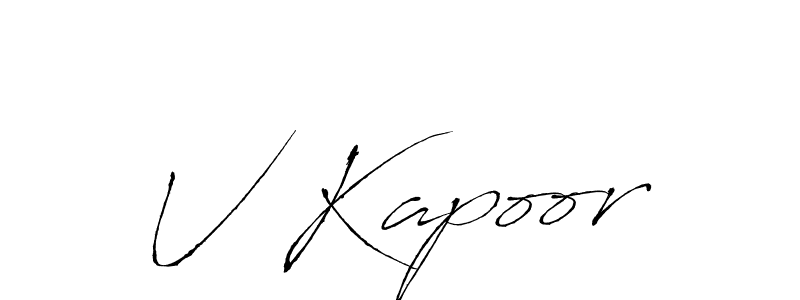 Design your own signature with our free online signature maker. With this signature software, you can create a handwritten (Antro_Vectra) signature for name V Kapoor. V Kapoor signature style 6 images and pictures png