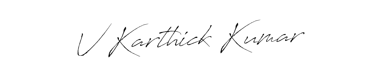 Make a short V Karthick Kumar signature style. Manage your documents anywhere anytime using Antro_Vectra. Create and add eSignatures, submit forms, share and send files easily. V Karthick Kumar signature style 6 images and pictures png