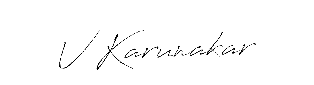 Also we have V Karunakar name is the best signature style. Create professional handwritten signature collection using Antro_Vectra autograph style. V Karunakar signature style 6 images and pictures png