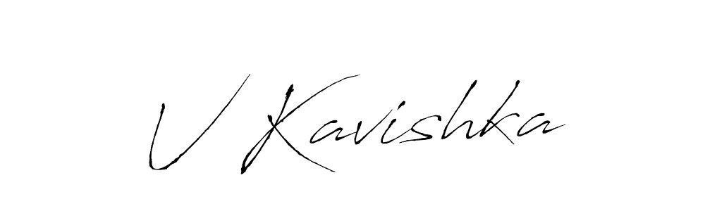 Make a beautiful signature design for name V Kavishka. With this signature (Antro_Vectra) style, you can create a handwritten signature for free. V Kavishka signature style 6 images and pictures png