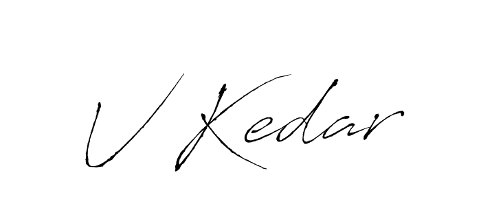 How to make V Kedar name signature. Use Antro_Vectra style for creating short signs online. This is the latest handwritten sign. V Kedar signature style 6 images and pictures png