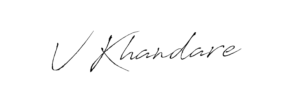 V Khandare stylish signature style. Best Handwritten Sign (Antro_Vectra) for my name. Handwritten Signature Collection Ideas for my name V Khandare. V Khandare signature style 6 images and pictures png