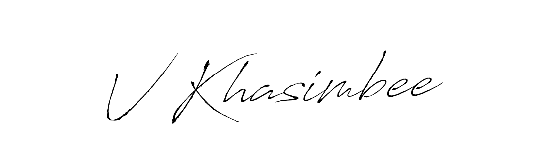 Make a beautiful signature design for name V Khasimbee. With this signature (Antro_Vectra) style, you can create a handwritten signature for free. V Khasimbee signature style 6 images and pictures png