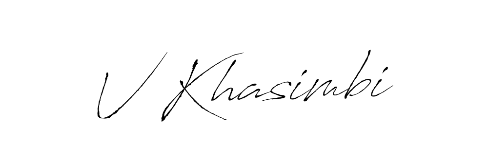 Make a beautiful signature design for name V Khasimbi. With this signature (Antro_Vectra) style, you can create a handwritten signature for free. V Khasimbi signature style 6 images and pictures png