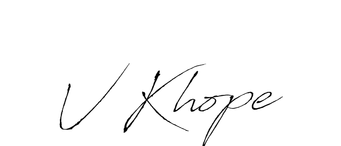 How to make V Khope name signature. Use Antro_Vectra style for creating short signs online. This is the latest handwritten sign. V Khope signature style 6 images and pictures png