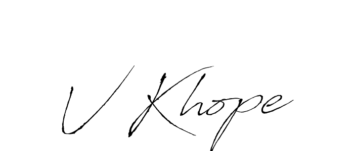 V Khope stylish signature style. Best Handwritten Sign (Antro_Vectra) for my name. Handwritten Signature Collection Ideas for my name V Khope. V Khope signature style 6 images and pictures png