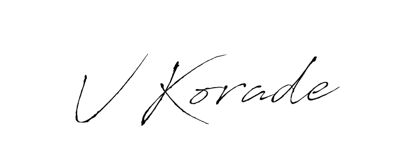 Design your own signature with our free online signature maker. With this signature software, you can create a handwritten (Antro_Vectra) signature for name V Korade. V Korade signature style 6 images and pictures png