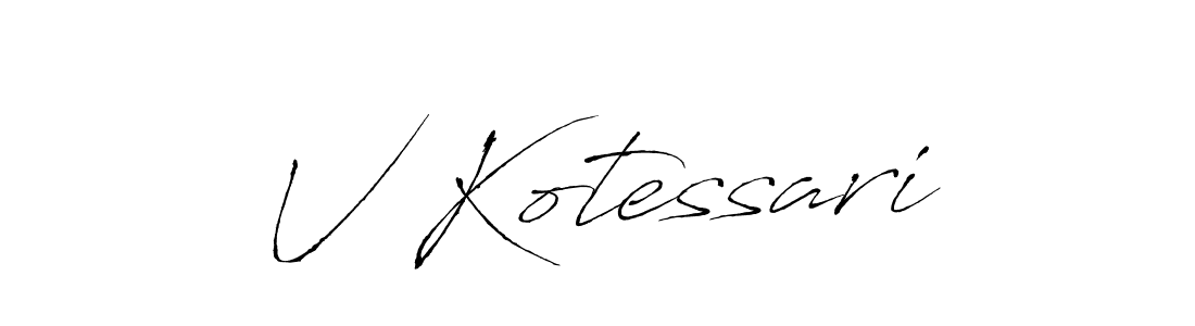 How to make V Kotessari name signature. Use Antro_Vectra style for creating short signs online. This is the latest handwritten sign. V Kotessari signature style 6 images and pictures png