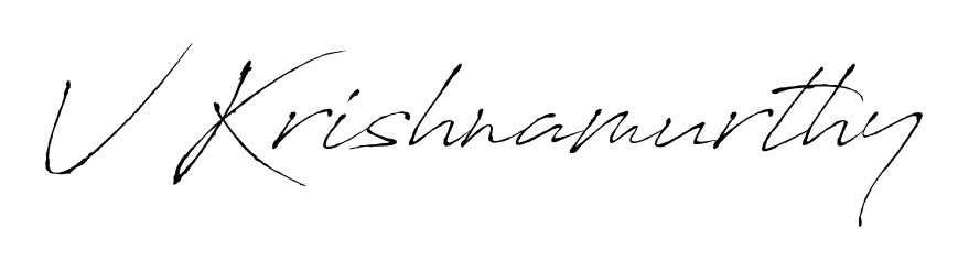 Enhance your business communications with V Krishnamurthy signature in Antro_Vectra lettering. Clean, modern, and universally compatible. V Krishnamurthy signature style 6 images and pictures png