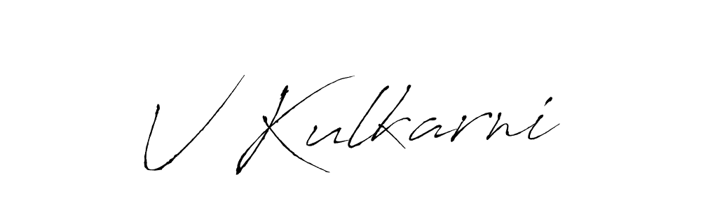 Create a beautiful signature design for name V Kulkarni. With this signature (Antro_Vectra) fonts, you can make a handwritten signature for free. V Kulkarni signature style 6 images and pictures png