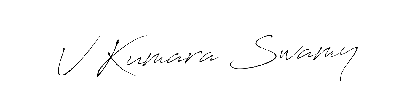 The best way (Antro_Vectra) to make a short signature is to pick only two or three words in your name. The name V Kumara Swamy include a total of six letters. For converting this name. V Kumara Swamy signature style 6 images and pictures png