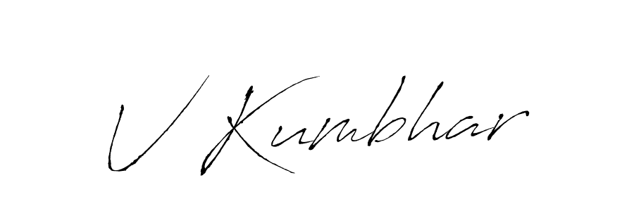 You should practise on your own different ways (Antro_Vectra) to write your name (V Kumbhar) in signature. don't let someone else do it for you. V Kumbhar signature style 6 images and pictures png