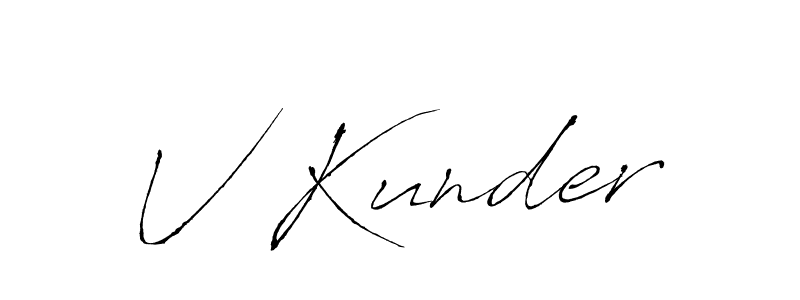 Create a beautiful signature design for name V Kunder. With this signature (Antro_Vectra) fonts, you can make a handwritten signature for free. V Kunder signature style 6 images and pictures png