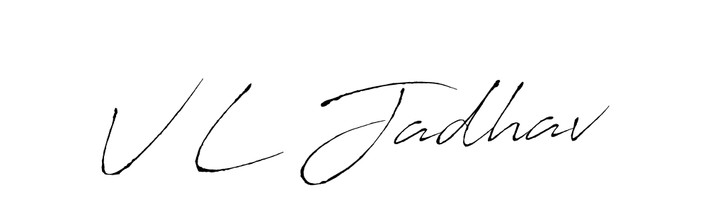 Similarly Antro_Vectra is the best handwritten signature design. Signature creator online .You can use it as an online autograph creator for name V L Jadhav. V L Jadhav signature style 6 images and pictures png