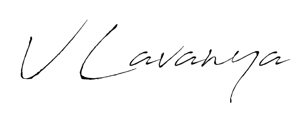 The Antro_Vectra lettering style adds unique flourish to name V Lavanya. Stand out with a custom digital autograph made in seconds. V Lavanya signature style 6 images and pictures png