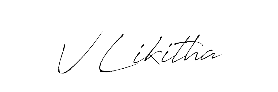 if you are searching for the best signature style for your name V Likitha. so please give up your signature search. here we have designed multiple signature styles  using Antro_Vectra. V Likitha signature style 6 images and pictures png