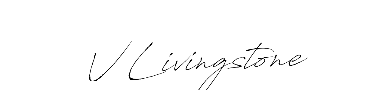 V Livingstone stylish signature style. Best Handwritten Sign (Antro_Vectra) for my name. Handwritten Signature Collection Ideas for my name V Livingstone. V Livingstone signature style 6 images and pictures png