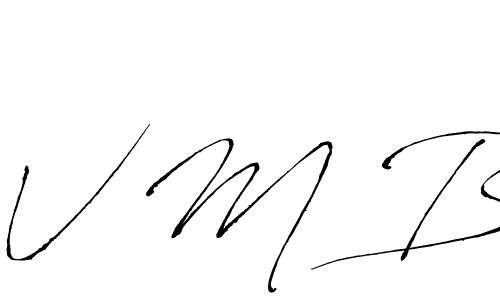 V M B stylish signature style. Best Handwritten Sign (Antro_Vectra) for my name. Handwritten Signature Collection Ideas for my name V M B. V M B signature style 6 images and pictures png