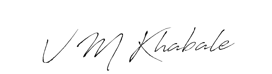 How to make V M Khabale name signature. Use Antro_Vectra style for creating short signs online. This is the latest handwritten sign. V M Khabale signature style 6 images and pictures png
