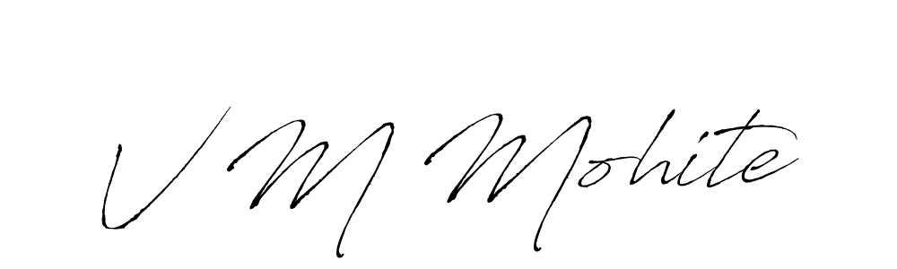 if you are searching for the best signature style for your name V M Mohite. so please give up your signature search. here we have designed multiple signature styles  using Antro_Vectra. V M Mohite signature style 6 images and pictures png