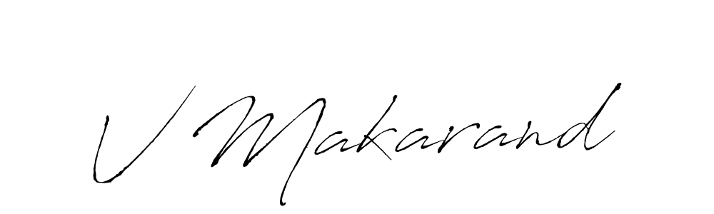 Design your own signature with our free online signature maker. With this signature software, you can create a handwritten (Antro_Vectra) signature for name V Makarand. V Makarand signature style 6 images and pictures png