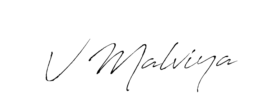 Antro_Vectra is a professional signature style that is perfect for those who want to add a touch of class to their signature. It is also a great choice for those who want to make their signature more unique. Get V Malviya name to fancy signature for free. V Malviya signature style 6 images and pictures png