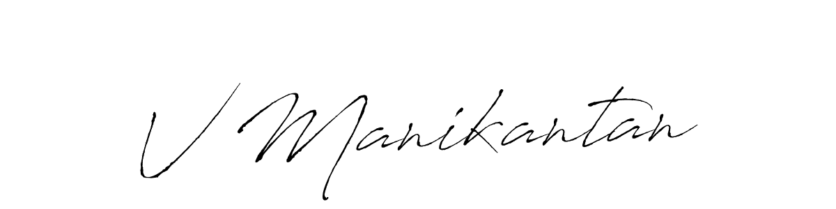 The best way (Antro_Vectra) to make a short signature is to pick only two or three words in your name. The name V Manikantan include a total of six letters. For converting this name. V Manikantan signature style 6 images and pictures png