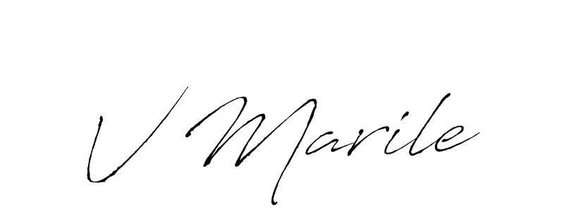 Make a beautiful signature design for name V Marile. With this signature (Antro_Vectra) style, you can create a handwritten signature for free. V Marile signature style 6 images and pictures png
