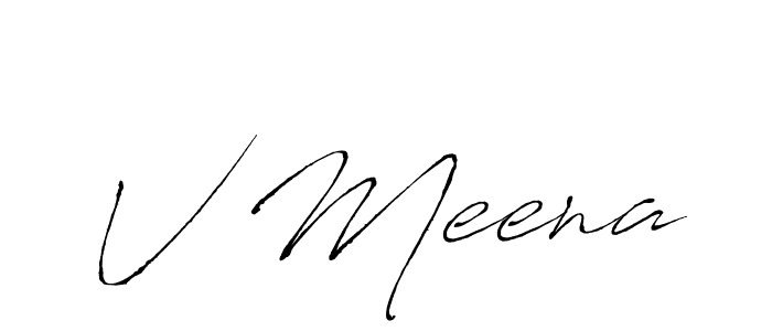 Design your own signature with our free online signature maker. With this signature software, you can create a handwritten (Antro_Vectra) signature for name V Meena. V Meena signature style 6 images and pictures png