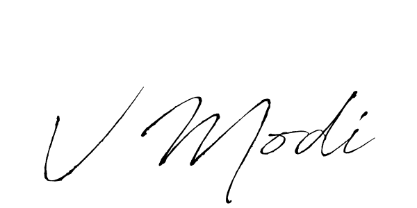 Design your own signature with our free online signature maker. With this signature software, you can create a handwritten (Antro_Vectra) signature for name V Modi. V Modi signature style 6 images and pictures png