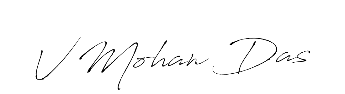 Also You can easily find your signature by using the search form. We will create V Mohan Das name handwritten signature images for you free of cost using Antro_Vectra sign style. V Mohan Das signature style 6 images and pictures png