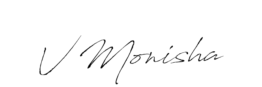 Also You can easily find your signature by using the search form. We will create V Monisha name handwritten signature images for you free of cost using Antro_Vectra sign style. V Monisha signature style 6 images and pictures png