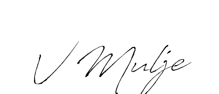 V Mulje stylish signature style. Best Handwritten Sign (Antro_Vectra) for my name. Handwritten Signature Collection Ideas for my name V Mulje. V Mulje signature style 6 images and pictures png