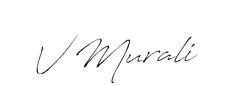 The best way (Antro_Vectra) to make a short signature is to pick only two or three words in your name. The name V Murali include a total of six letters. For converting this name. V Murali signature style 6 images and pictures png