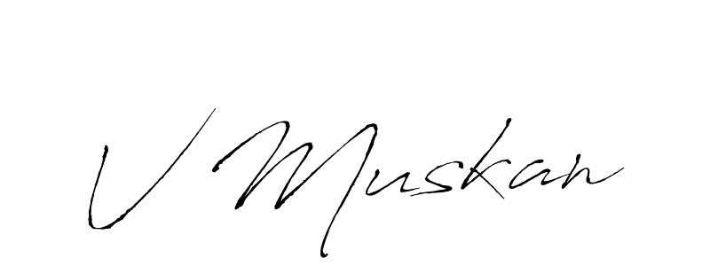 Design your own signature with our free online signature maker. With this signature software, you can create a handwritten (Antro_Vectra) signature for name V Muskan. V Muskan signature style 6 images and pictures png