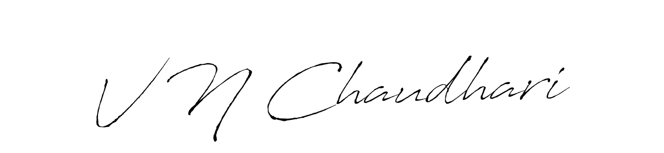 Antro_Vectra is a professional signature style that is perfect for those who want to add a touch of class to their signature. It is also a great choice for those who want to make their signature more unique. Get V N Chaudhari name to fancy signature for free. V N Chaudhari signature style 6 images and pictures png