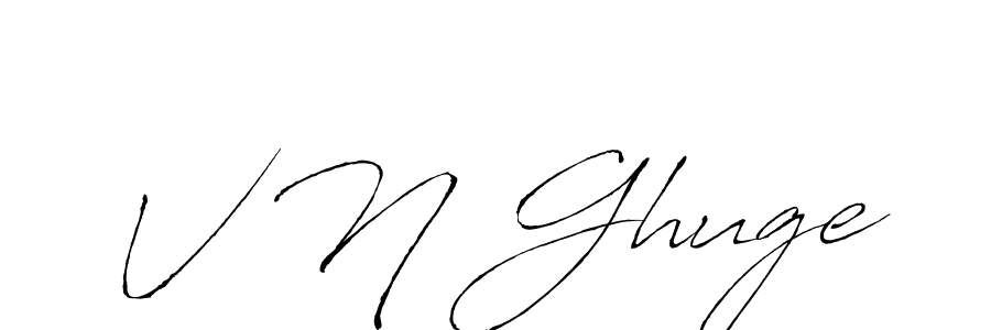 How to make V N Ghuge name signature. Use Antro_Vectra style for creating short signs online. This is the latest handwritten sign. V N Ghuge signature style 6 images and pictures png