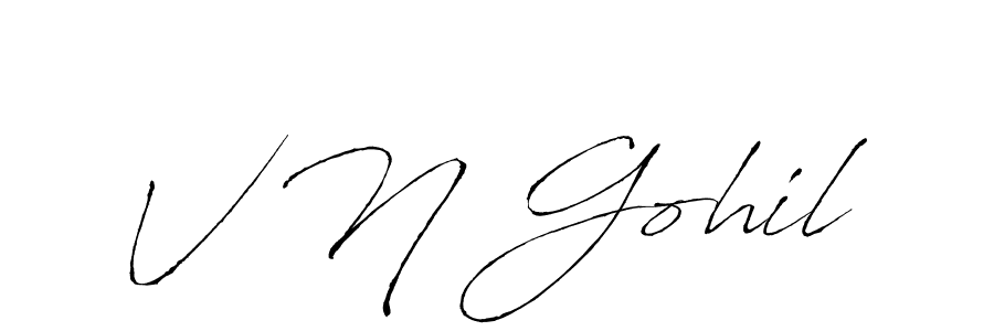 The best way (Antro_Vectra) to make a short signature is to pick only two or three words in your name. The name V N Gohil include a total of six letters. For converting this name. V N Gohil signature style 6 images and pictures png