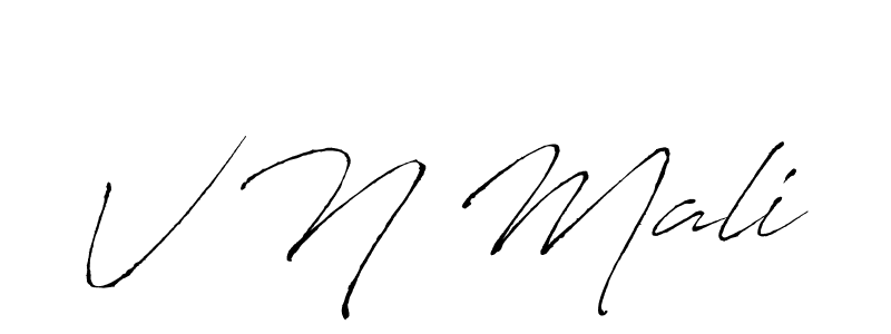 The best way (Antro_Vectra) to make a short signature is to pick only two or three words in your name. The name V N Mali include a total of six letters. For converting this name. V N Mali signature style 6 images and pictures png