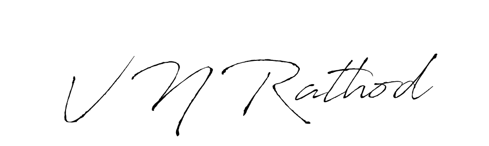 How to make V N Rathod signature? Antro_Vectra is a professional autograph style. Create handwritten signature for V N Rathod name. V N Rathod signature style 6 images and pictures png